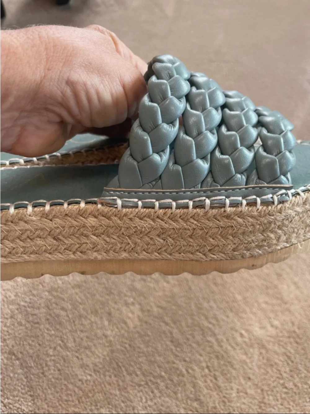 BEACH by Matisse Sky Blue Braided Espadrille Slide